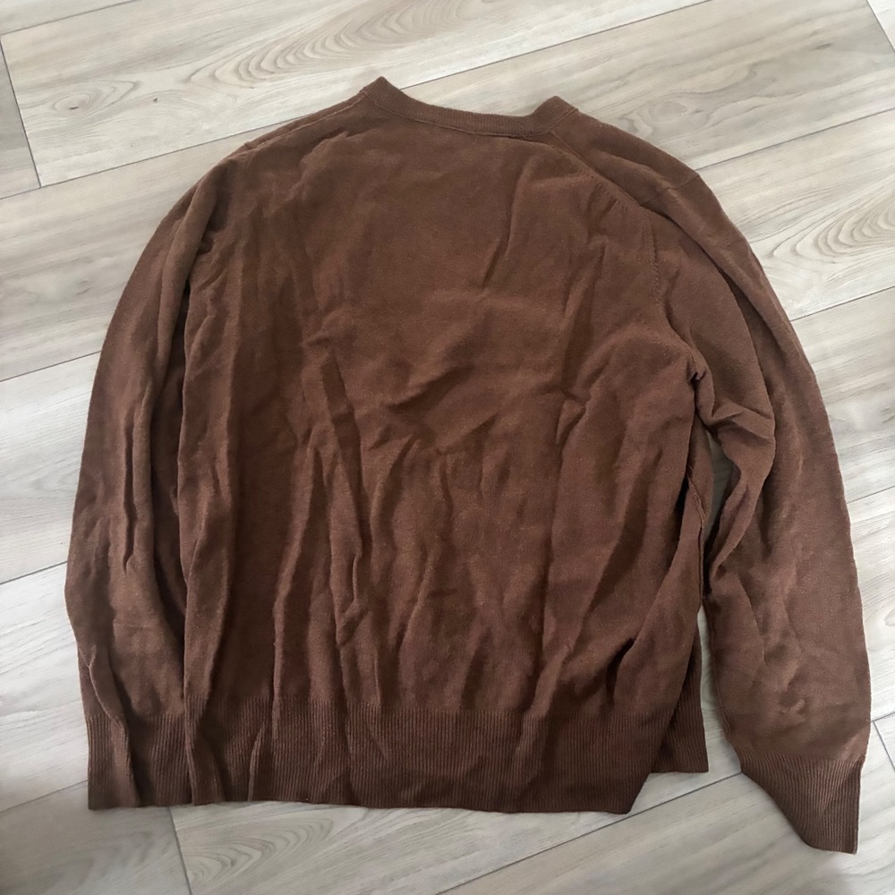 Truth by Republic Mens Crew Neck Long Sleeve Sweater L Brown Wool Blend Casual - Picture 4 of 5